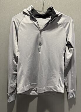 Nike Dri-Fit 1/4 Zip Hooded Pullover Women’s M Gray
